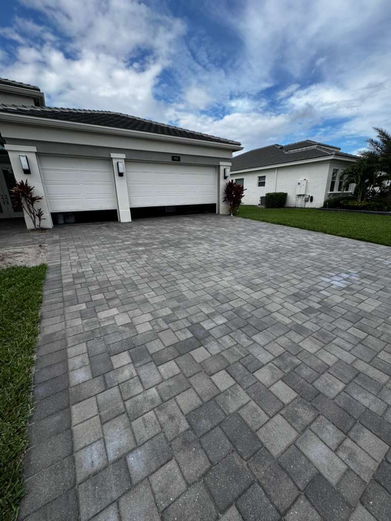 Brick paver driveway