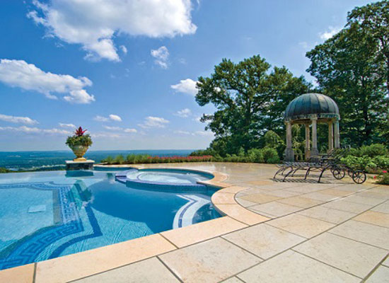limestone pool deck